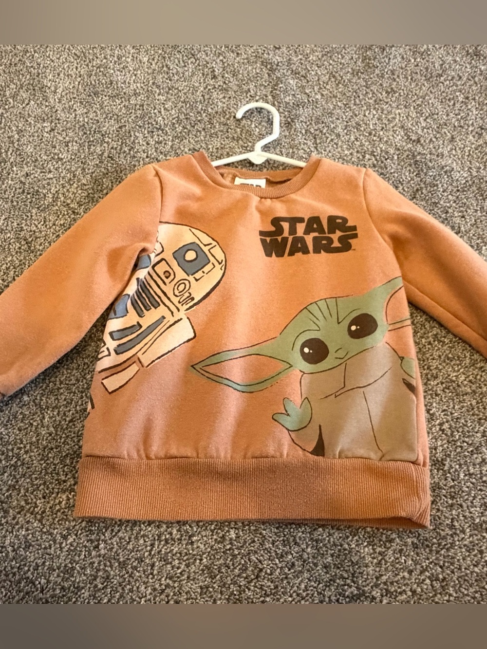 Star Wars Kids Sweatshirt in Rust with Grogu & Droid Graphic